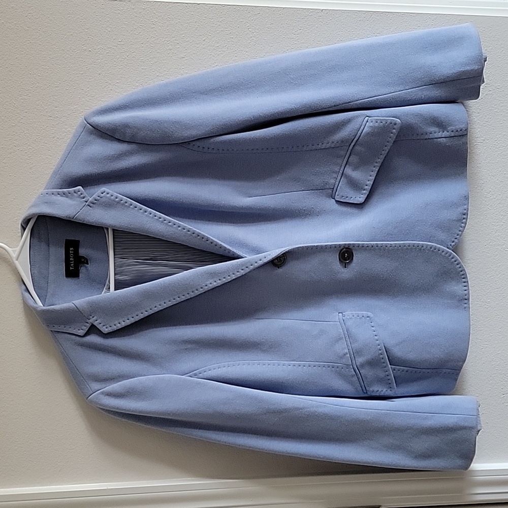 Talbots Two Button Light Blue Blazer Size 12 - image 1